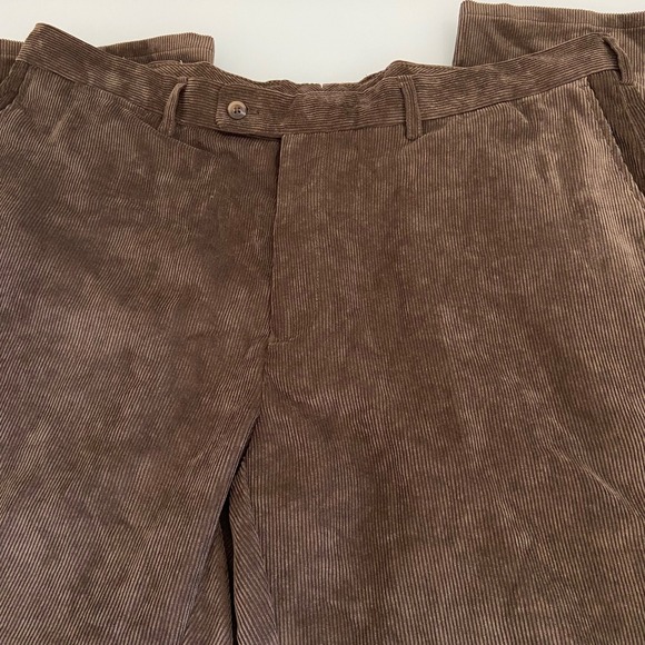 Peter Millar Other - Peter Millar Mens Size 40 x 35 Brown Corduroy‎ Pants Flat Front Straight Leg